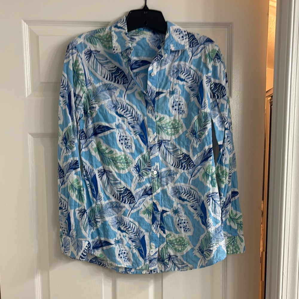 Tropical Blue and Green Shirt